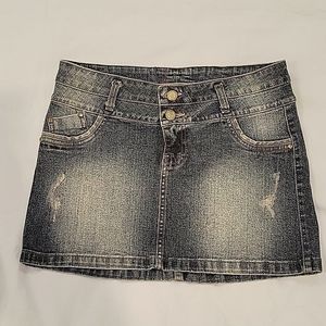 Women's Denim Mini Skirt Casual Blue Jean Skirts Stretch Size 30